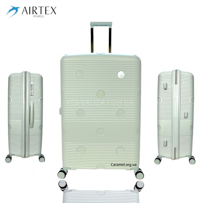 Валіза Airtex велика L поліпропілен зелена 77х52х31(+5)см/130л/4.6кг, фото 3