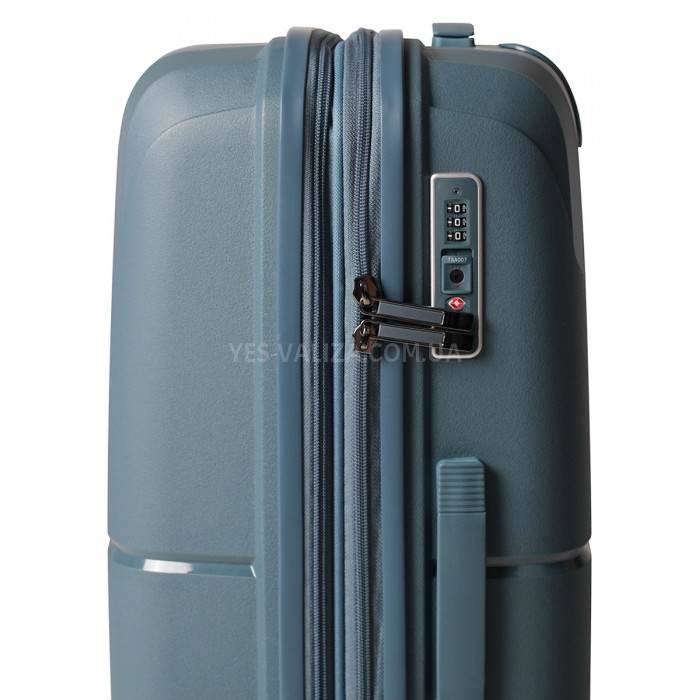 Валіза велика L поліпропілен синя 77х52х31(+5)см/126л/4.4кг/Airtex 245, фото 9