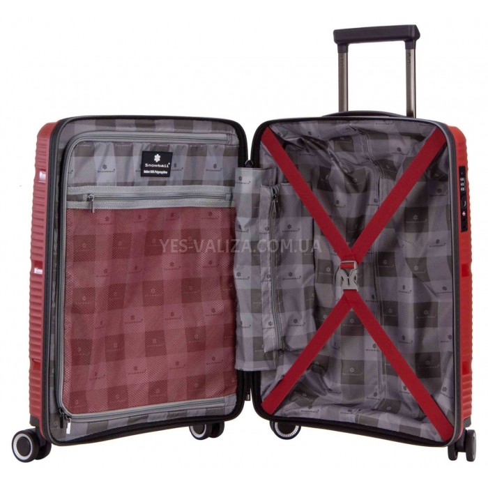 Валіза Snowball велика L поліпропілен червона 77х51х31см/105л/3.6кг, фото 8