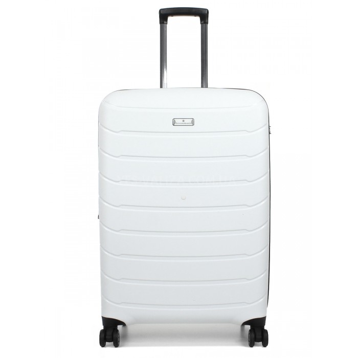 Чемодан большой L полипропилен белый 77х52х31+5/128л/5кг/Snowbal 61303, фото 2