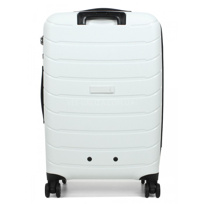 Чемодан средний M полипропилен белый 67х45х26+5/83л/4кг/Snowball 61303, фото 3