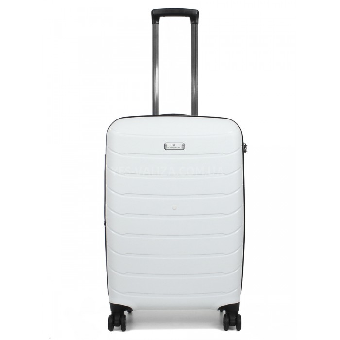 Чемодан средний M полипропилен белый 67х45х26+5/83л/4кг/Snowball 61303, фото 2