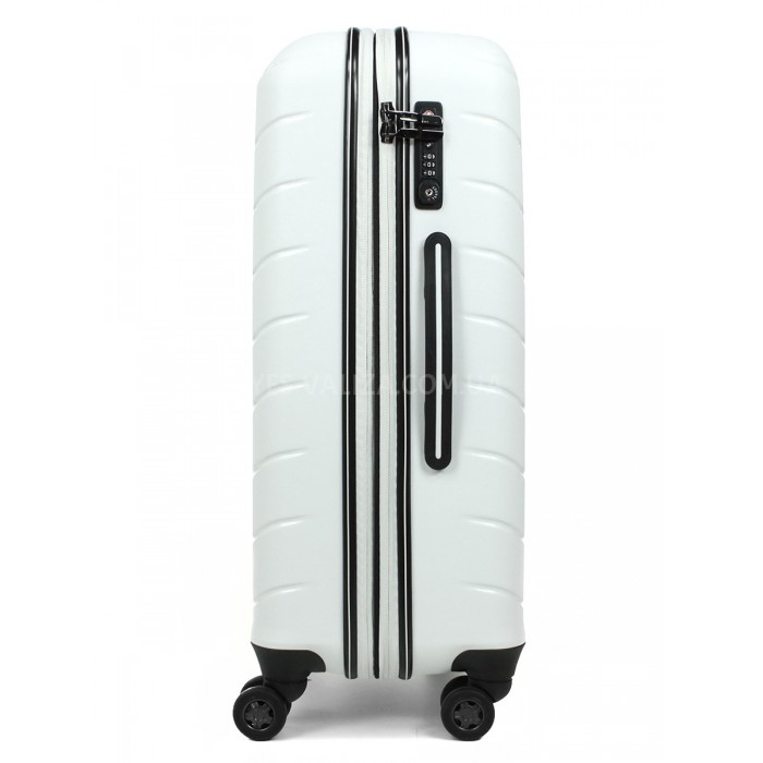 Чемодан средний M полипропилен белый 67х45х26+5/83л/4кг/Snowball 61303, фото 4
