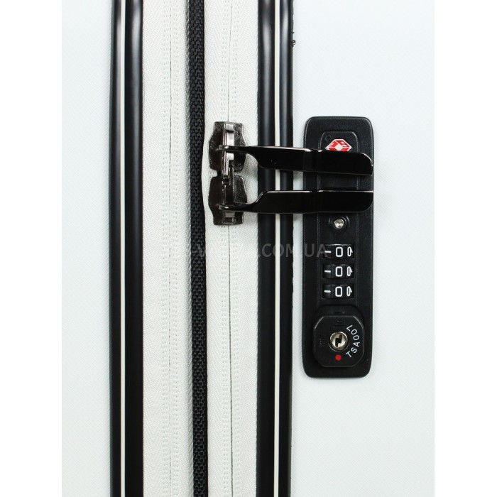 Чемодан средний M полипропилен белый 67х45х26+5/83л/4кг/Snowball 61303, фото 8