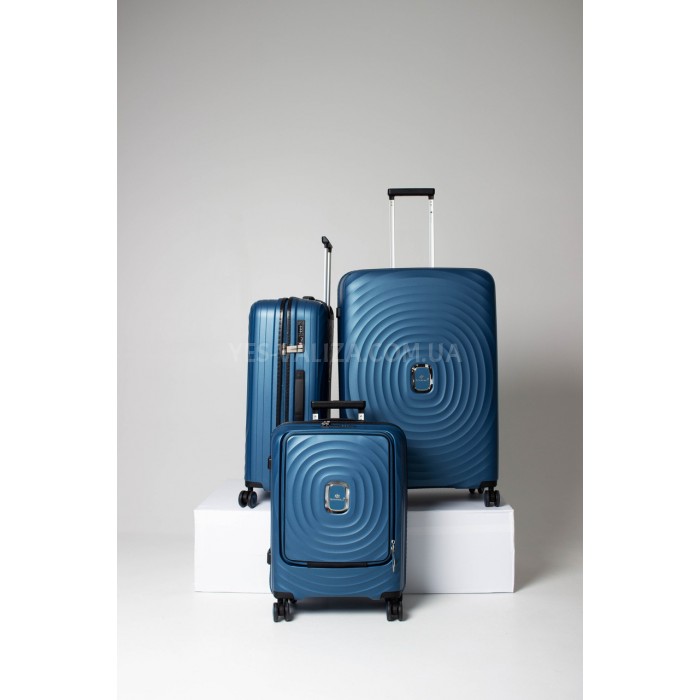 Чемодан средний M полипропилен синий 66х45х27см/72л/3кг/Snowball 35203, фото 9