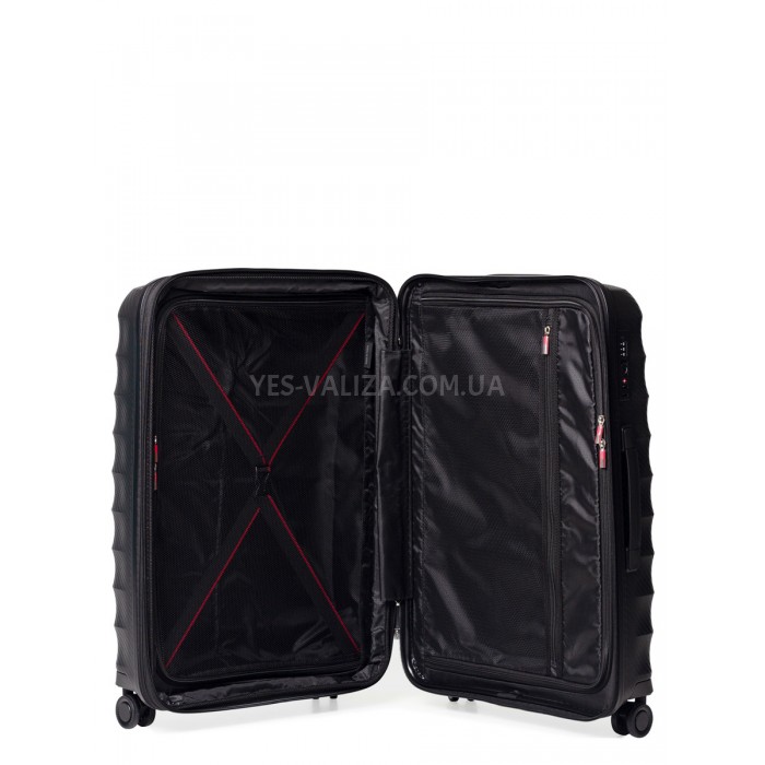 Валіза велика L поліпропілен чорна 77х53х33+5см/133л/4.8кг/Airtex 242, фото 9