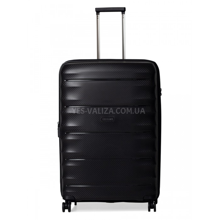Валіза велика L поліпропілен чорна 77х53х33+5см/133л/4.8кг/Airtex 242, фото 6