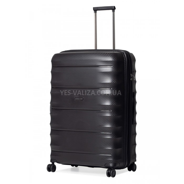Чемодан большой L полипропилен чёрный 77х53х33+5/133л/4.8кг/Airtex 242, фото 1