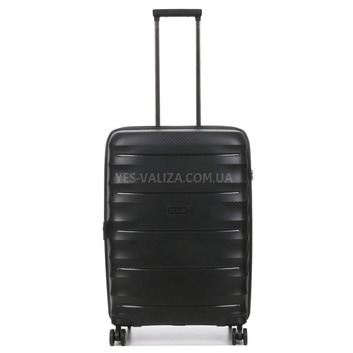 Чемодан средний M полипропилен чёрный 66х46х28+5/89л/3.8кг/Airtex 242, фото 2