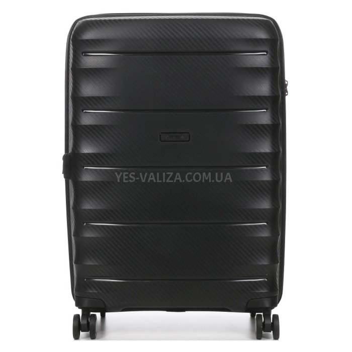 Чемодан средний M полипропилен чёрный 66х46х28+5/89л/3.8кг/Airtex 242, фото 3