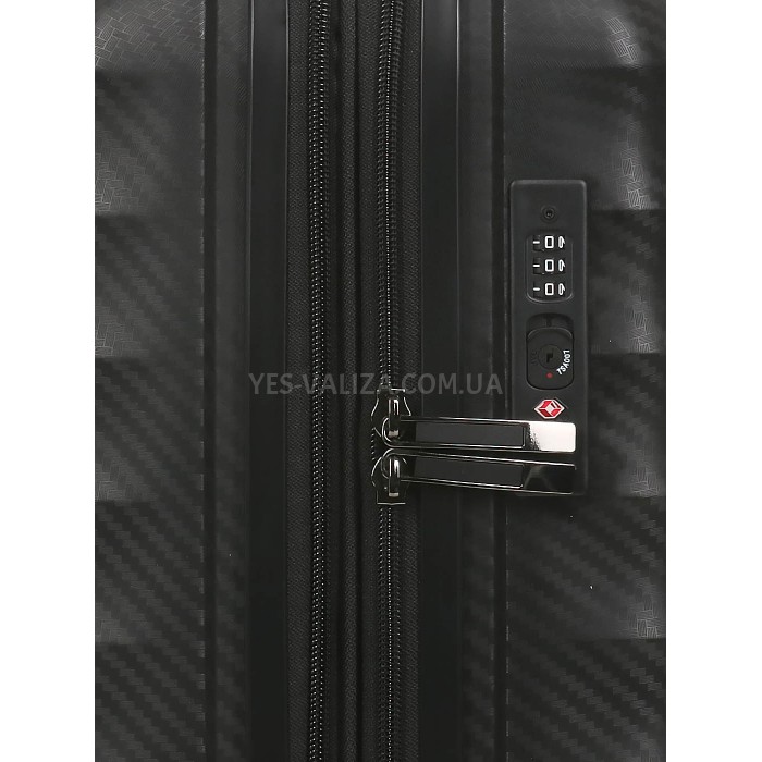 Чемодан малый S полипропилен чёрный 55х40х23+5см/52л/3.05кг/Airtex 242, фото 12