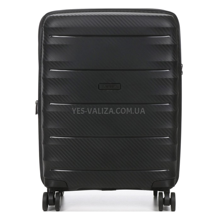 Чемодан малый S полипропилен чёрный 55х40х23+5см/52л/3.05кг/Airtex 242, фото 3