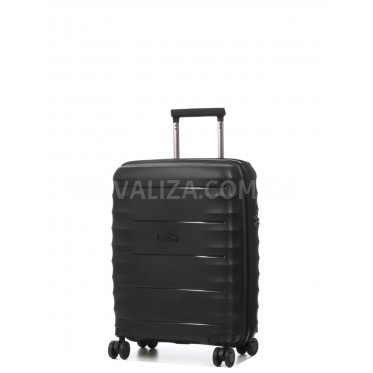 Чемодан малый S полипропилен чёрный 55х40х23+5см/52л/3.05кг/Airtex 242