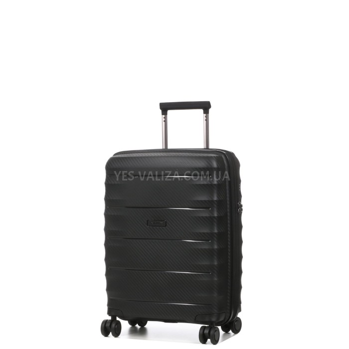 Чемодан малый S полипропилен чёрный 55х40х23+5см/52л/3.05кг/Airtex 242, фото 1