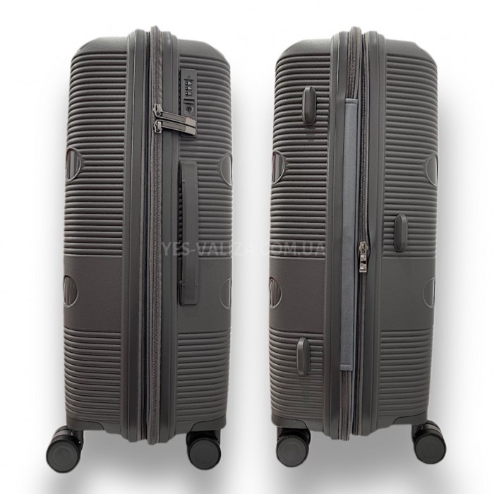 Валіза Airtex велика L поліпропілен сіра 77х52х31(+5)см/130л/4.6кг, фото 4