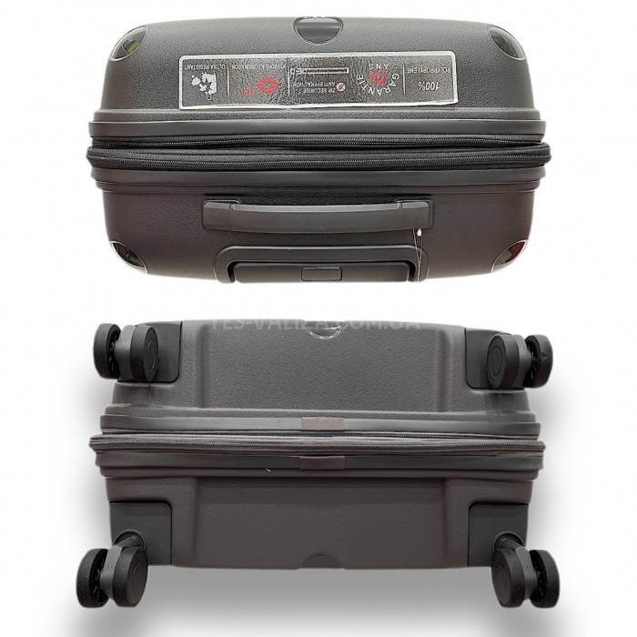 Валіза Airtex ручна поклажа S поліпропілен сіра 55х40х20см/38л/2.4кг, фото 5