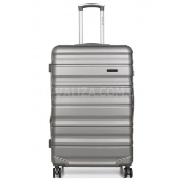 Чемодан Франция большой L серый 76х49х29+5см/110л/4.2кг/Worldline 628