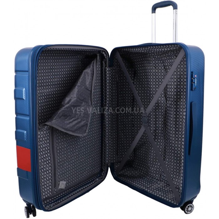 Чемодан большой L поликарбонат синий 74х51х31+5/117л/4.6кг/Airtex 7313, фото 2