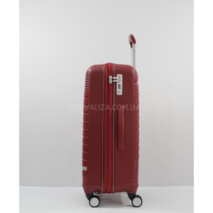 Чемодан средний M полипропилен красный 67х45х27+5см/85л/3.5кг/Snowball, фото 3