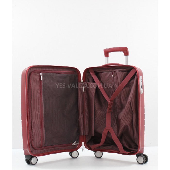 Чемодан Snowbal ручная кладь полипропилен красный 55х38х20см/36л/2.6кг, фото 7