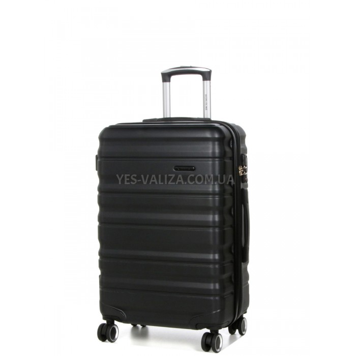 Валіза Франція середня M чорна 66х43х26(+5)см/75л/3.7кг/Worldline 628, фото 2