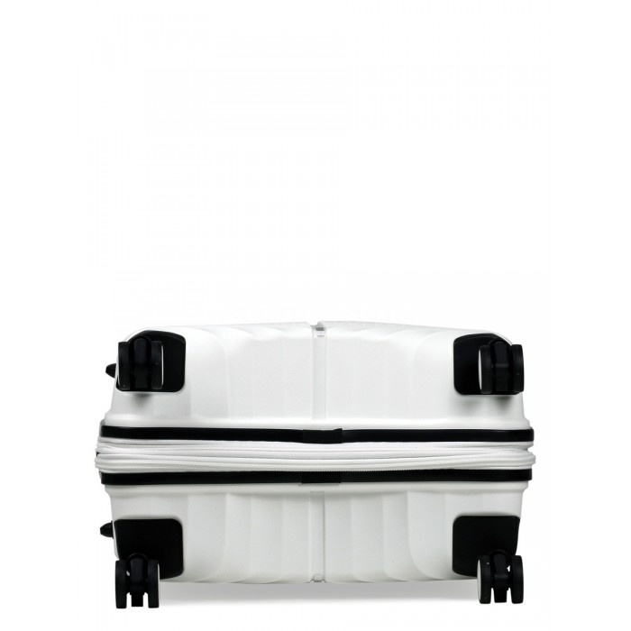 Чемодан средний M полипропилен белый 66х45х28+5/87л/3.5кг/Snowbal05103, фото 8