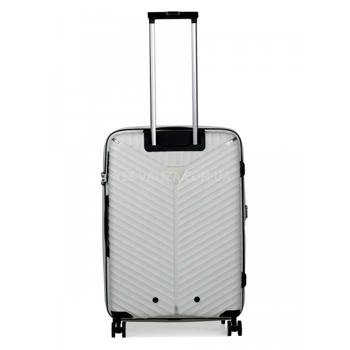 Чемодан средний M полипропилен белый 66х45х28+5/87л/3.5кг/Snowbal05103, фото 3