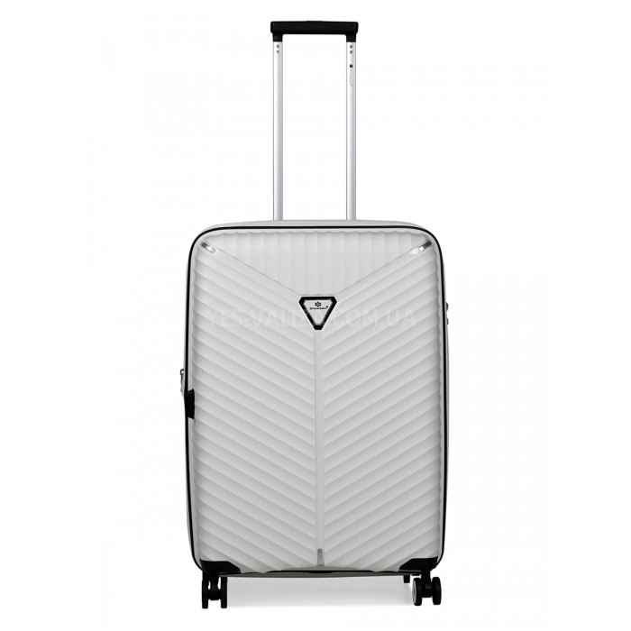 Валіза середня M поліпропілен біла 66х45х28+5/87л/3.5кг/Snowball 05103, фото 2