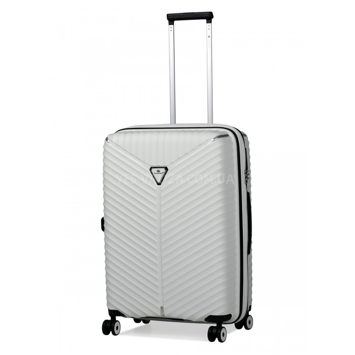 Валіза середня M поліпропілен біла 66х45х28+5/87л/3.5кг/Snowball 05103, фото 1