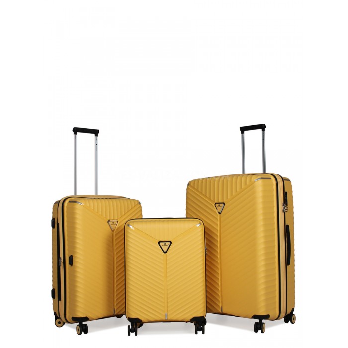 Чемодан малый S полипропилен жёлтый 55х36х20/36л/2.8кг/Snowball 05103, фото 8