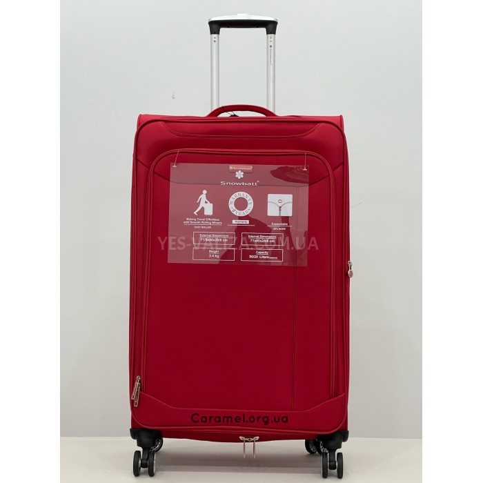 Валіза велика L тканина червона 77х47х32+5см/119л/3.9кг/Snowball 87303, фото 3
