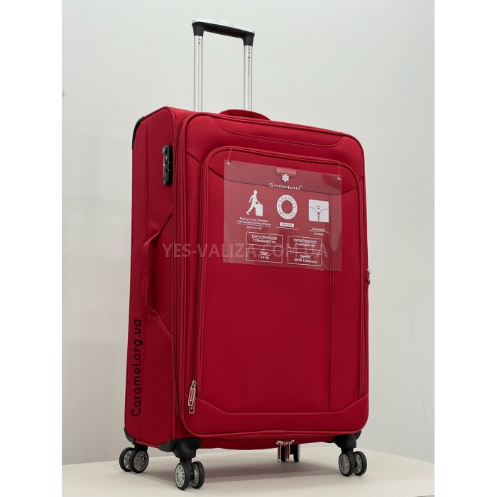 Валіза велика L тканина червона 77х47х32+5см/119л/3.9кг/Snowball 87303, фото 2