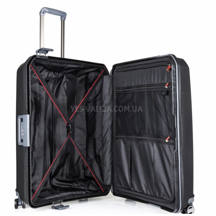 Чемодан большой L полипропилен чёрный 75х54х31см/110л/5кг/Airtex 226, фото 4