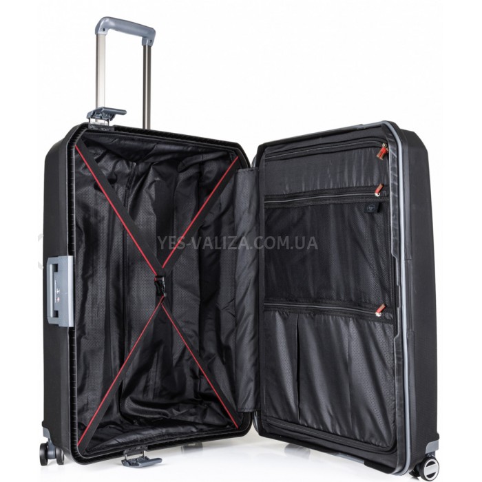 Чемодан средний M полипропилен чёрный 65х46х27см/72л/4кг/Airtex 226, фото 7