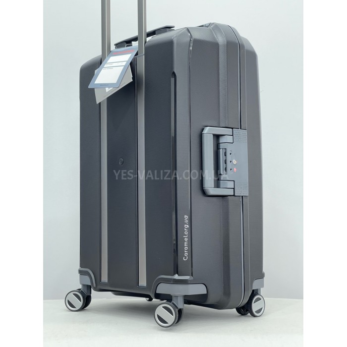 Валіза середня M поліпропілен чорна 65х46х27см/70л/4кг/Airtex 226, фото 5