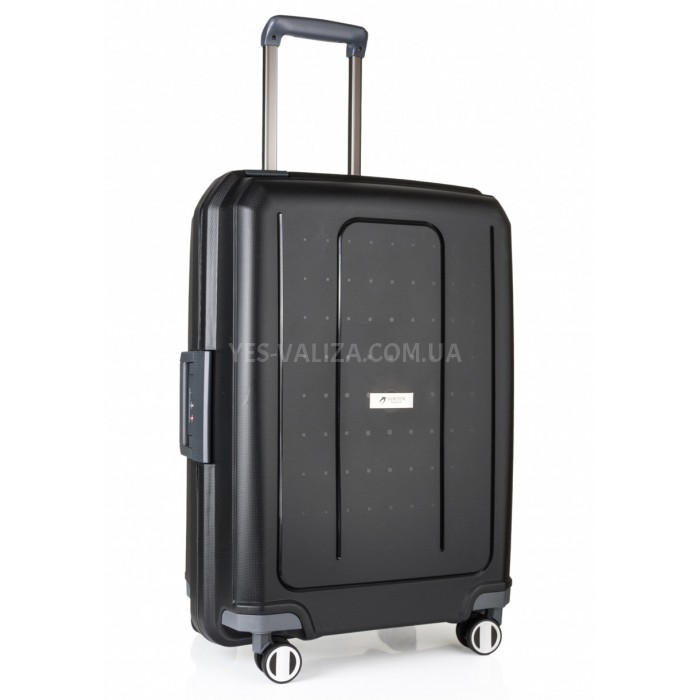 Валіза середня M поліпропілен чорна 65х46х27см/70л/4кг/Airtex 226, фото 1