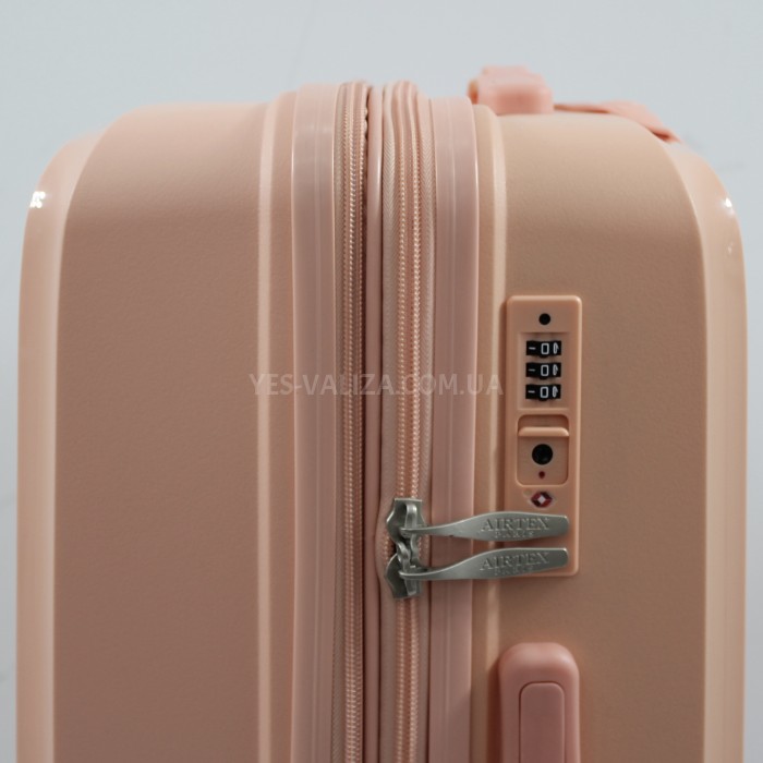 Чемодан средний M полипропилен розовый 65х44х27+5/80л/3.4кг/Airtex 280, фото 10