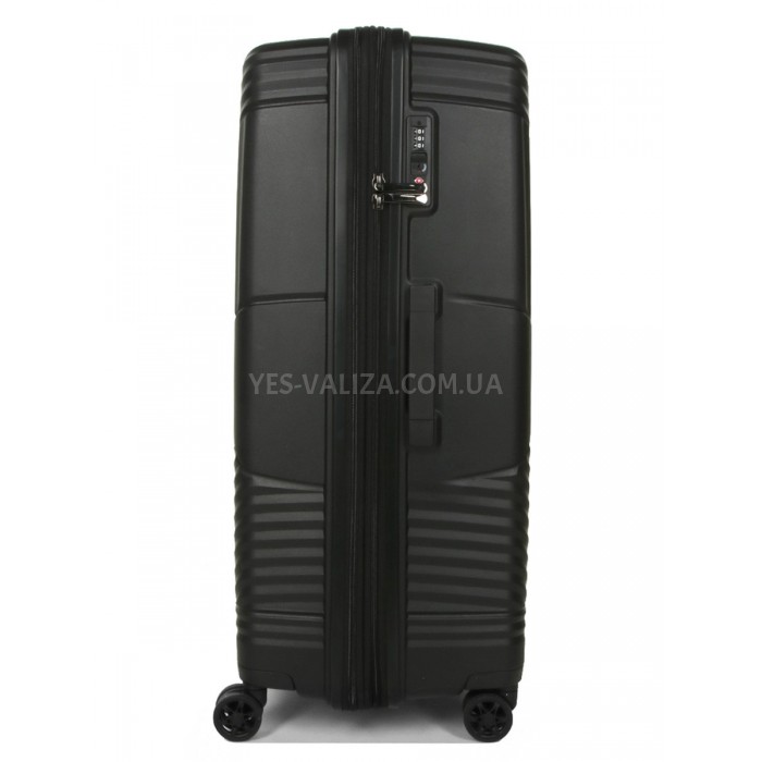 Валіза велика L поліпропілен чорна 77х53х30(+5)см/114л/5кг/Airtex 639, фото 4