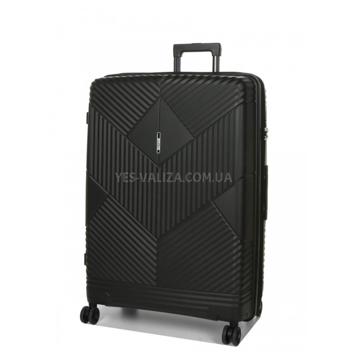 Чемодан большой L полипропилен чёрный 77х53х30+5см/114л/5кг/Airtex 639, фото 1