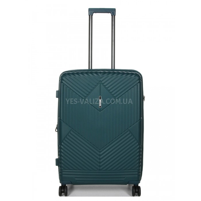 Валіза середня M поліпропілен зелена 67х46х26+5см/77л/4кг/Airtex 639, фото 2
