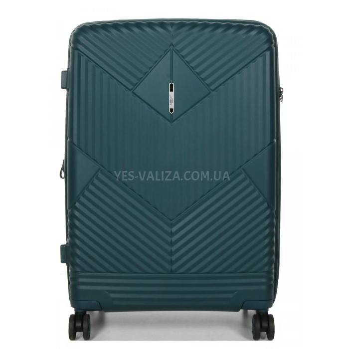 Валіза середня M поліпропілен зелена 67х46х26+5см/77л/4кг/Airtex 639, фото 3