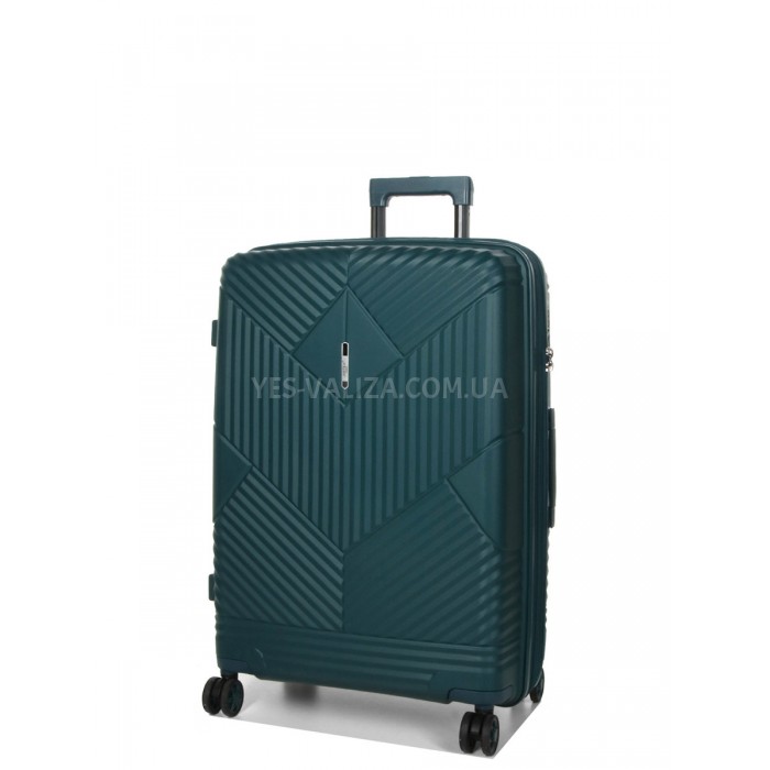 Валіза середня M поліпропілен зелена 67х46х26+5см/77л/4кг/Airtex 639, фото 1