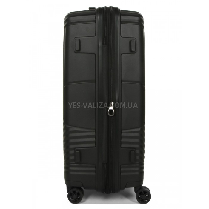 Валіза середня M поліпропілен чорна 67х46х26+5см/77л/4кг/Airtex 639, фото 5