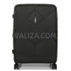 Валіза середня M поліпропілен чорна 67х46х26+5см/77л/4кг/Airtex 639, фото 12