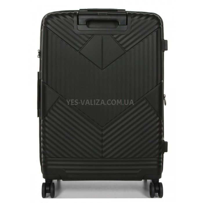 Валіза середня M поліпропілен чорна 67х46х26+5см/77л/4кг/Airtex 639, фото 3