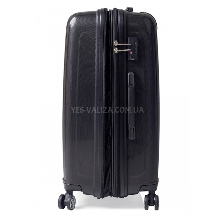 Валіза середня M поліпропілен чорна 68х47х33+5см/102л/3.9кг/Airtex 241, фото 9