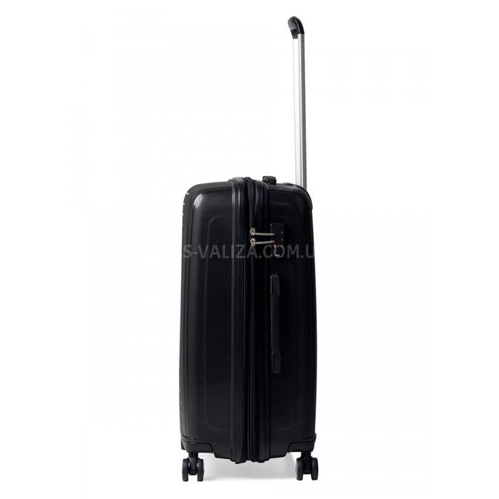Валіза середня M поліпропілен чорна 68х47х33+5см/102л/3.9кг/Airtex 241, фото 2