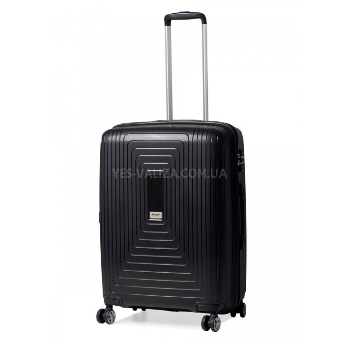Валіза середня M поліпропілен чорна 68х47х33+5см/102л/3.9кг/Airtex 241, фото 1