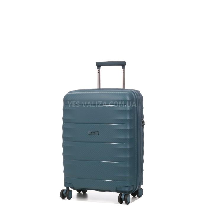 Валіза мала S поліпропілен зелена 55х40х23(+5)см/52л/3.05кг/Airtex 242, фото 2