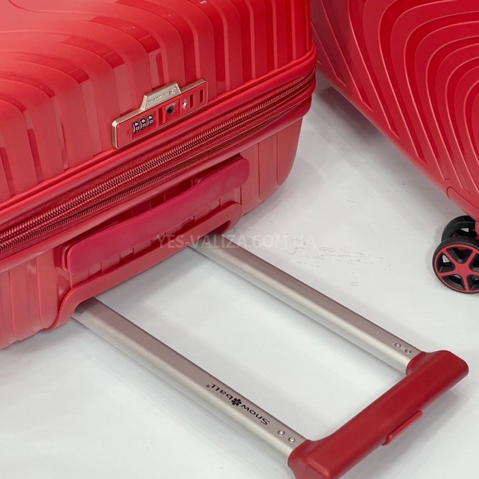 Чемодан Snowbal ручная кладь полипропилен красный 54х37х20см/34л/2.5кг, фото 7